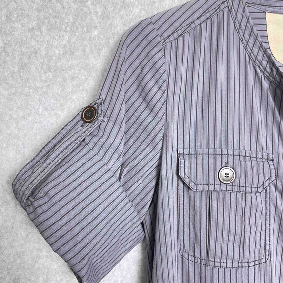 CONVERSE x JOHN VARVATOS Womens Y2K Pin Striped Button Up Mini Dress Size M - Picture 6 of 8